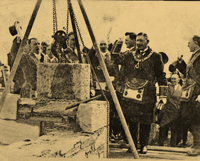 Foundation Stone of the Barrie Pavilion in Kirriemuir